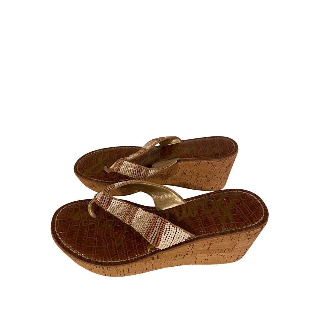 Sam Edelman Rosa Beaded Wedge Sandal Womens 7M - Picture 4 of 6